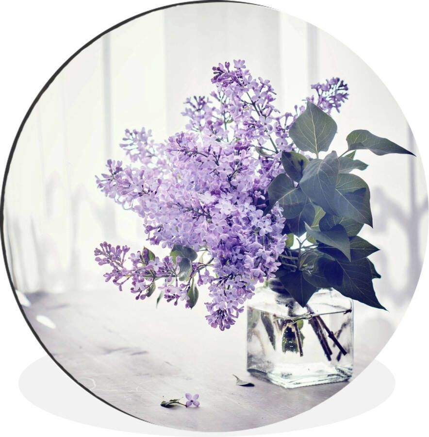 WallCircle Wandcirkel Muurcirkel Een sering boeket op een tafel Aluminium Dibond ⌀ 60 cm Binnen en Buiten