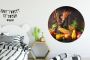 WallCircle Wandcirkel Muurcirkel Groente Fruit Rustiek Tafel Aluminium Dibond ⌀ 120 cm Binnen en Buiten XXL - Thumbnail 1
