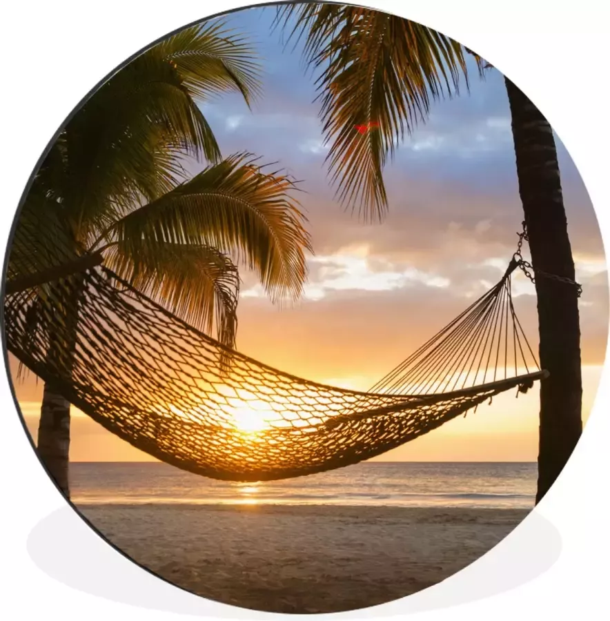 WallCircle Wandcirkel Muurcirkel Hangmat Zand Zon Aluminium Dibond 140x140 cm Binnen en Buiten