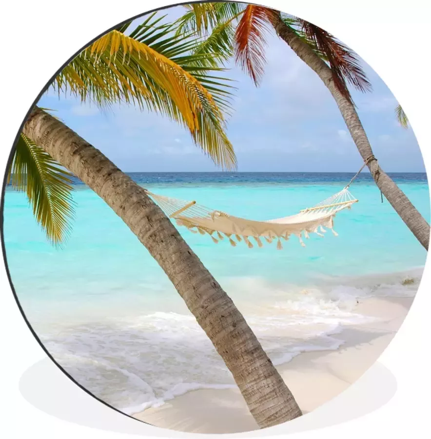 WallCircle Wandcirkel Muurcirkel Hangmat Zee Strand Aluminium Dibond 140x140 cm Binnen en Buiten