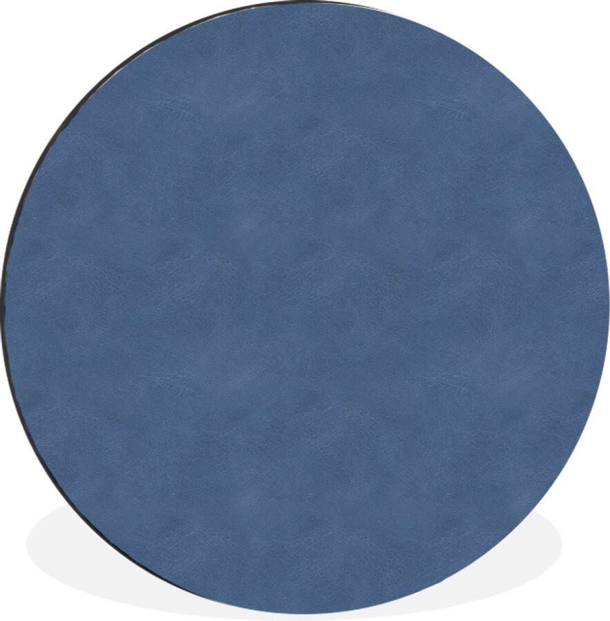 WallCircle Wandcirkel Muurcirkel Leer Blauw Dierenhuid Aluminium Dibond 30x30 cm Binnen en Buiten
