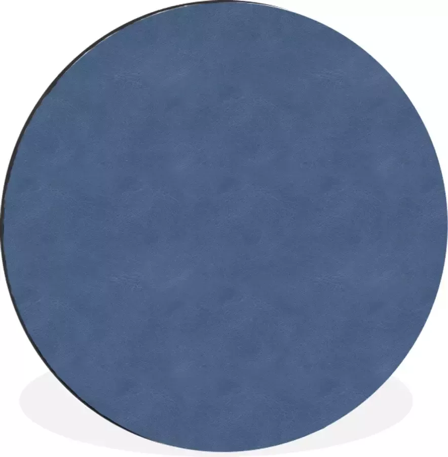 WallCircle Wandcirkel Muurcirkel Leer Blauw Dierenhuid Aluminium Dibond ⌀ 90 cm Binnen en Buiten