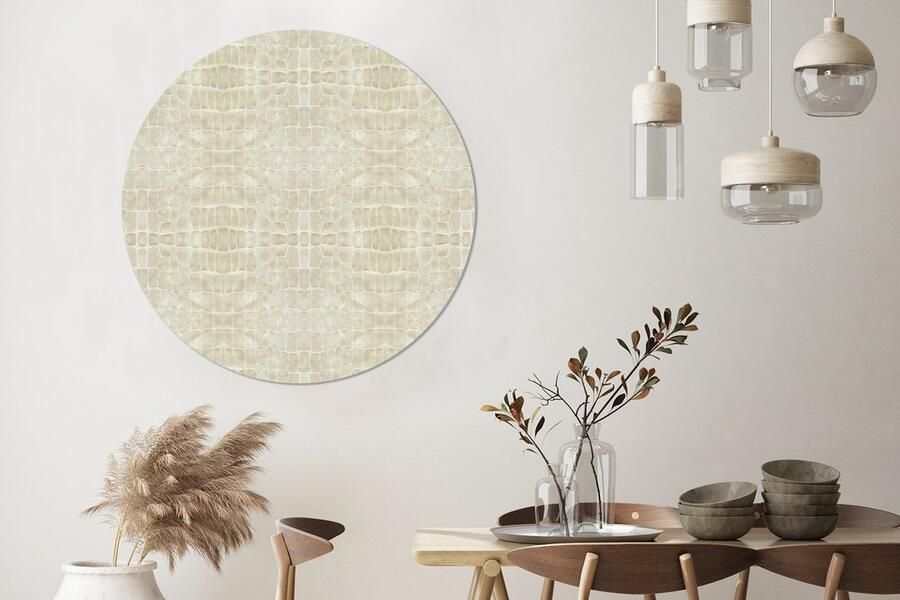 WallCircle Wandcirkel ⌀ 120 Leer Structuur Dierenhuid Ronde schilderijen woonkamer Wandbord rond Muurdecoratie cirkel Kamer decoratie binnen Wanddecoratie muurcirkel Woonaccessoires XXL - Foto 3