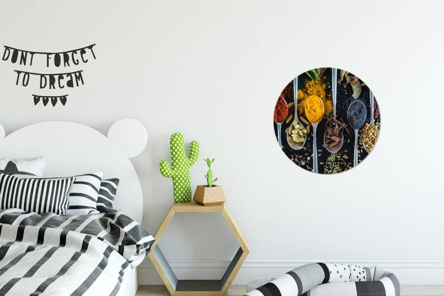 WallCircle Wandcirkel Muurcirkel Lepel Specerijen Kruiden Eten Tafel Aluminium Dibond ⌀ 30 cm Binnen en Buiten