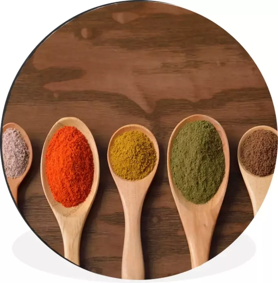 WallCircle Wandcirkel Muurcirkel Pollepel Kruiden Eten Specerijen Tafel Aluminium Dibond ⌀ 30 cm Binnen en Buiten - Foto 2