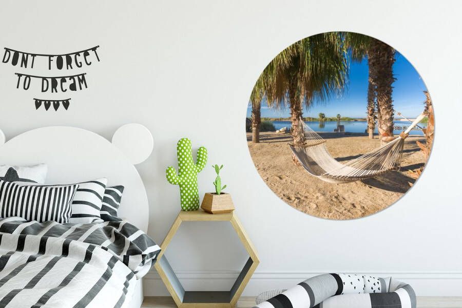 WallCircle Wandcirkel Muurcirkel Strand Hangmat Relax Aluminium Dibond ⌀ 140 cm Binnen en Buiten