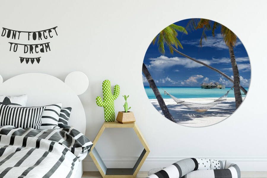 WallCircle Wandcirkel Muurcirkel Strand Zomer Hangmat Aluminium Dibond 140x140 cm Binnen en Buiten