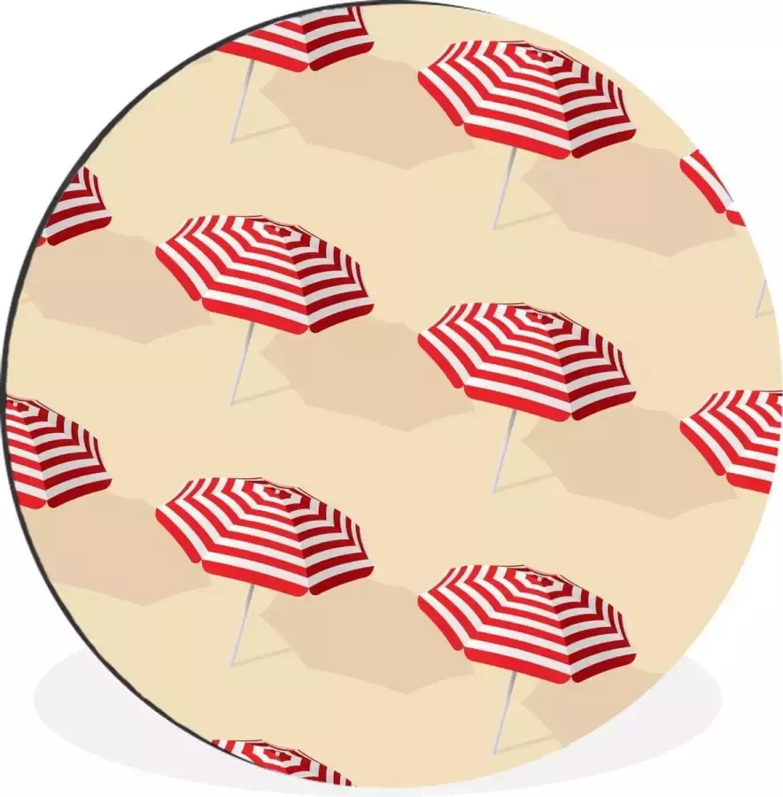 WallCircle Wandcirkel Muurcirkel Zomer Parasol Pastel Aluminium Dibond ⌀ 30 cm Binnen en Buiten