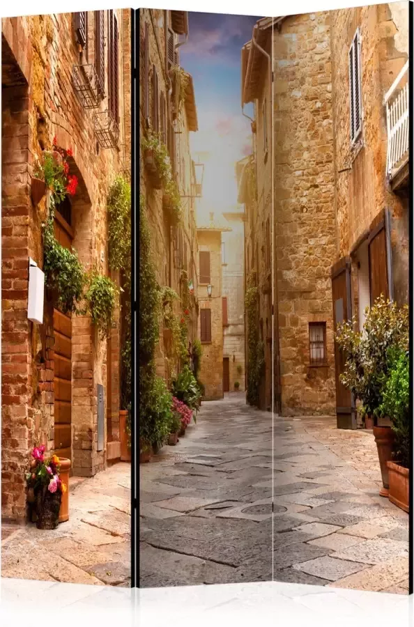 Vertical Decoration.com Vouwscherm Colourful Street in Tuscany Kamerscherm 3 Panelen