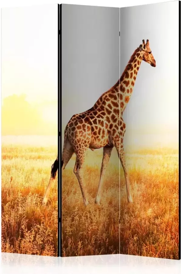 Walljar Vouwscherm giraffe walk [Room Dividers]