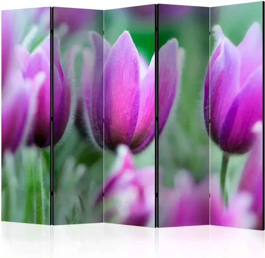 Artgeist Vouwscherm Purple spring tulips II [Room Dividers] - Foto 2
