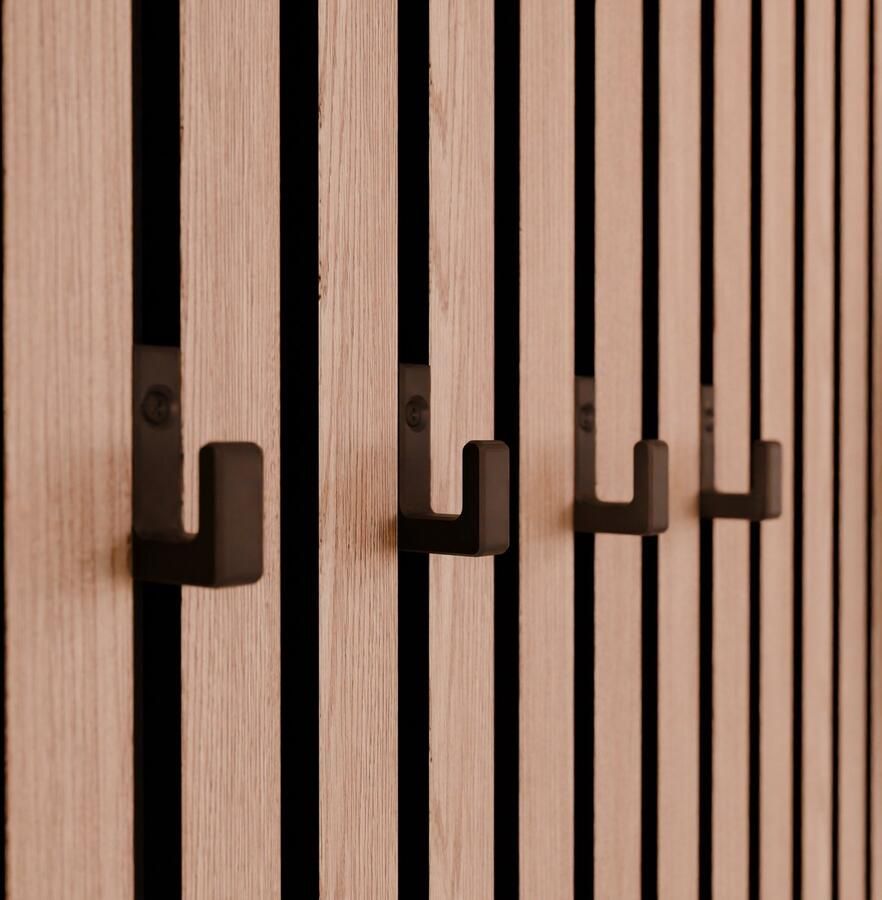 WallTune ™ Enkele Design Ophanghaak voor Akoestische Panelen Exc. Zwarte Schroef Plug & Boormal Wandpaneel Kapstokhaak voor Lattenwanden van o.a. WoodUpp Gamma Karwei Praxis & Hornbach Past bij 1 5 cm Ruimte tussen Latjes