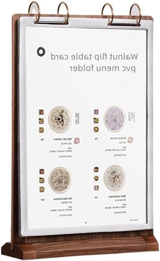 Allecto Plus Houten Tekenhouder A4 Formaat voor Tafel Verticale Display Dubbelzijdig Kaarthouder voor Foto's en Papier Geschikt voor Kantoor Winkel en Beurzen (85 x 11 inch)