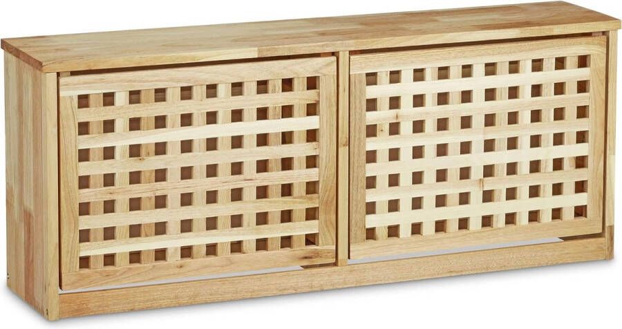 Walnoot schoenenklappen van massief hout HBT: ca. 38 x 94 x 20 cm schoenenkast schoenenrek voor wandmontage moderne schoenenopslag hal meubels hal meubels planken meubels natuur - Foto 2