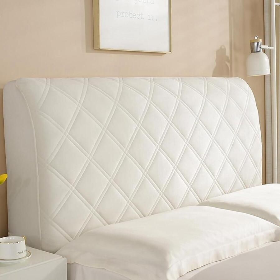 Wambere Bed Headboard Cover Dustproof Stretch Off White A 180cm Protects Back Wall hoofdbord hoes elastische
