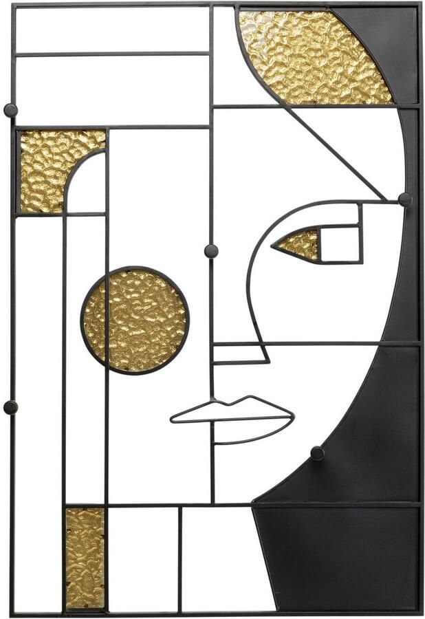 Wand Kapstok Art Face vrouw 90x60cm Kare Design