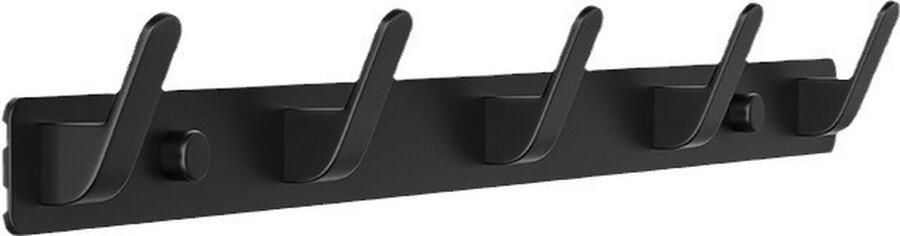 Wand Kapstokhaak Ruimte aluminium hanger Metalen wandkapstok Wandhaak om op te hangen Met 5 haken 43 5x3x3cm grijs 43.5*3*3cm