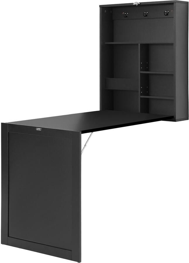 Wandbureau Uitklapbaar Omvormbaar Bureau met Schoolbord Multifunctionele Klaptafel Ruimtebesparend Computerbureau voor het Thuiskantoor Opslagruimte