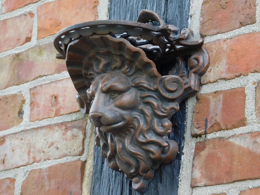 Wandconsole Leeuwenkop Bruin Gietijzer