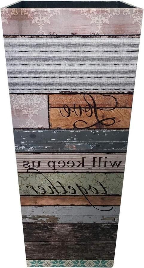 Wandelstokhouder Vintage Parapluhouder MDF Canvas Bruin Beige Thuiskantoormeubilair Afmetingen: 50 x 20 x 20 cm Retro Design RE6389