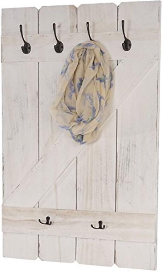 Wandgarderobe 6 Haken 91x60cm in Shabby Look