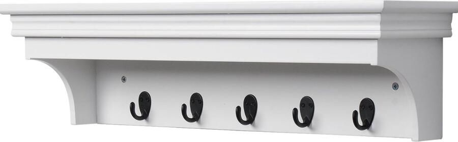 Wandgarderobe badkamerrek kledinghaken landelijke stijl wandgarderobe 5 haken voor jassen en meer barok stijl wit RG9296ws
