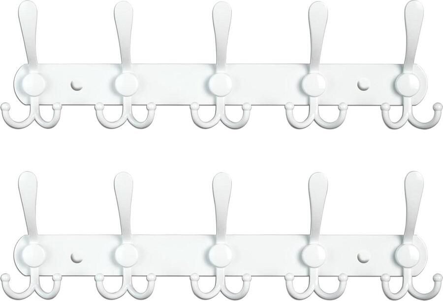 Wandgarderobe Encozy zwart roestvrij staal met 15 haken gaderobenhaken voor kleding hook coat rack wall mounted