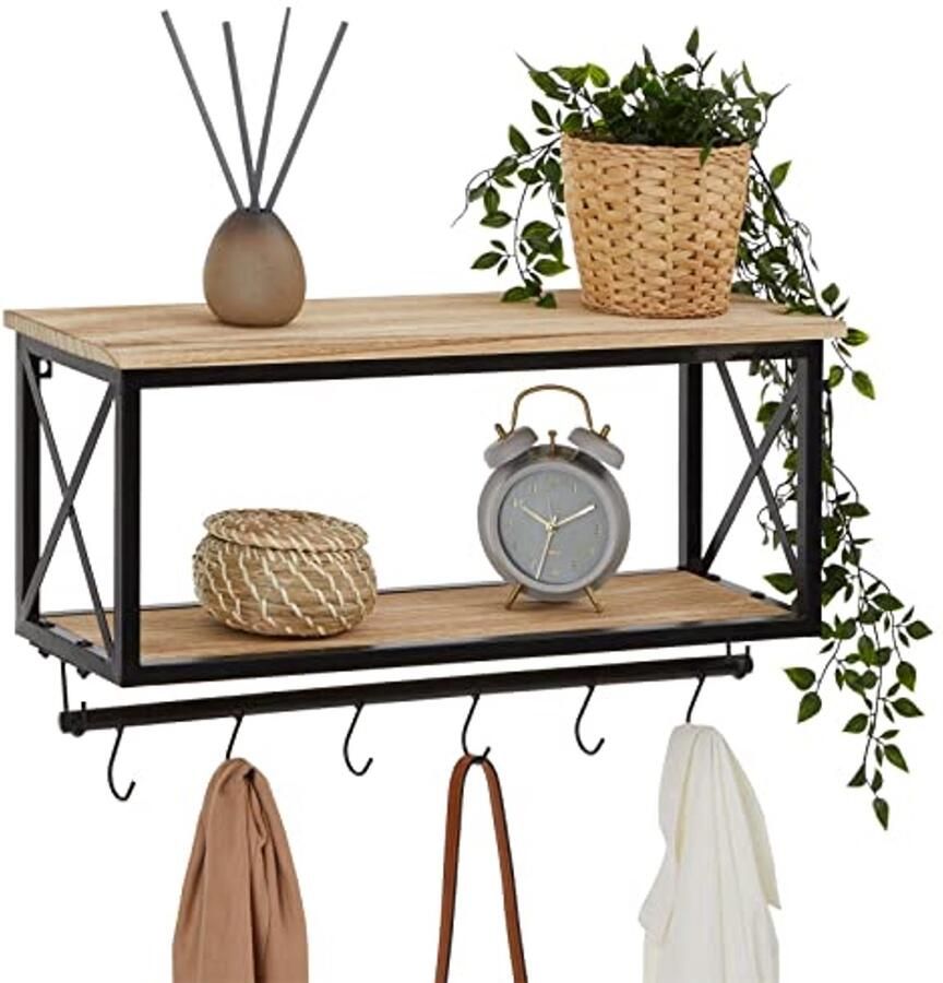 Wandgarderobe kapstok hanggarderobe zwart gelakt industrieel design