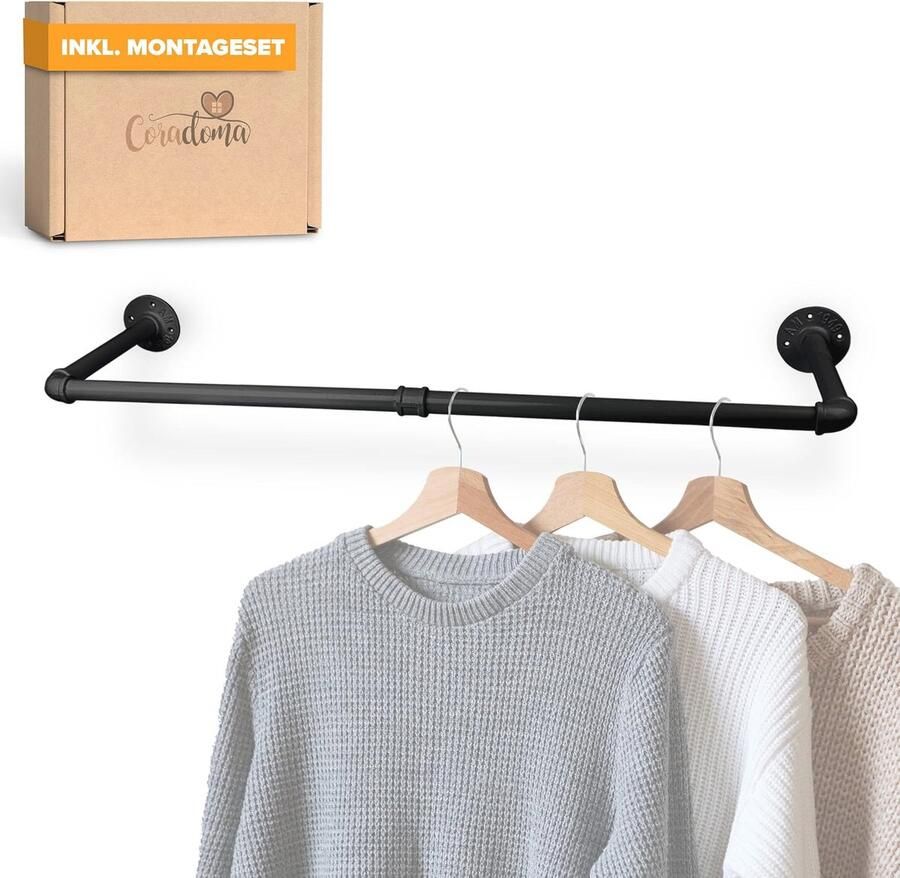 Wandgarderobe Kledingrek Ruimtebesparende Kledingstang voor Jassen en Kleding