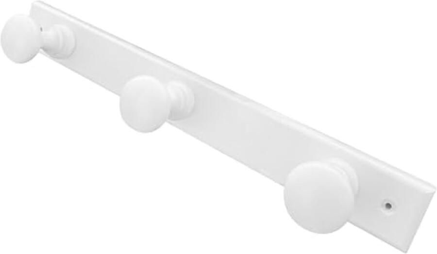 Wandgarderobe Kledingrek van hout; wit; 3 haakjes; wandhaken; Scandinavisch design; voor entree; slaapkamer; woonkamer; kinderen