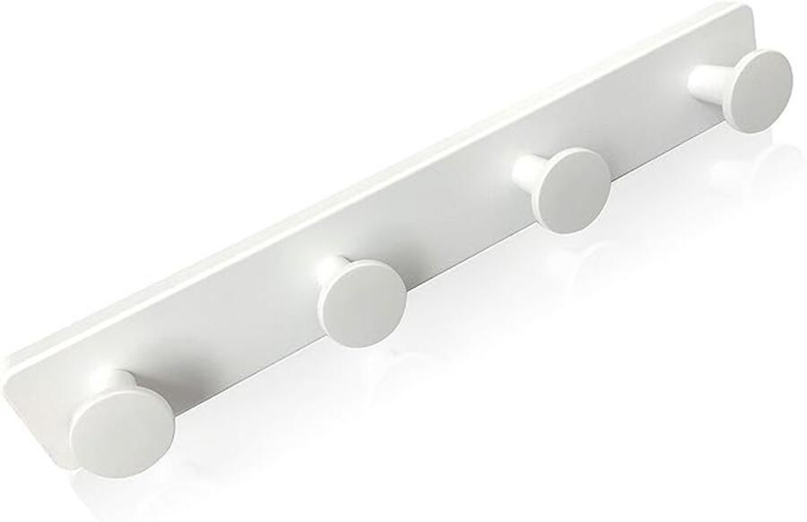 Wandgarderobe met 4 haken originele wandgarderobe voor badkamer slaapkamer kinderkamer handdoekhouder (wit)