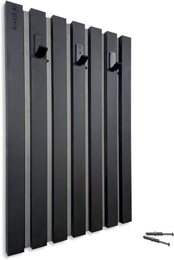 Wandgarderobe met Haken Moderne Wandkapstok van MDF Hout Zwart 40-100 cm