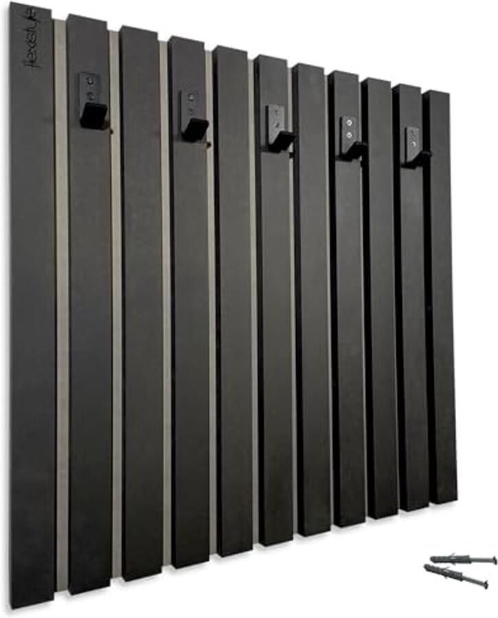 Wandgarderobe met Kledinghaken van MDF 60x60 cm Zwart