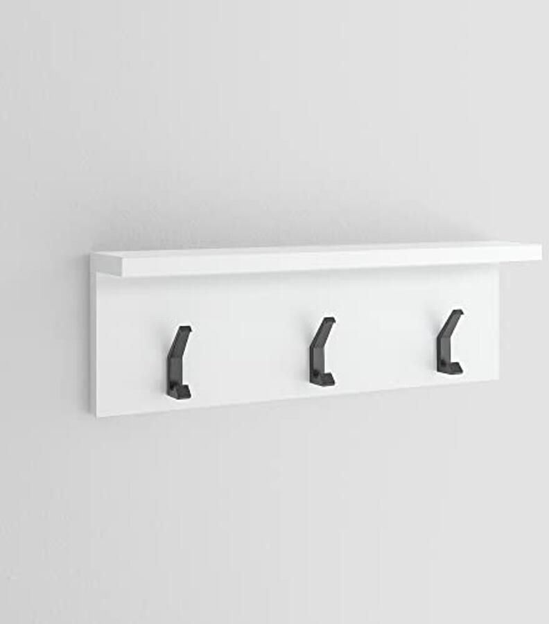 Wandgarderobe met Plank en Kleerhaken 60 cm Wit Mat