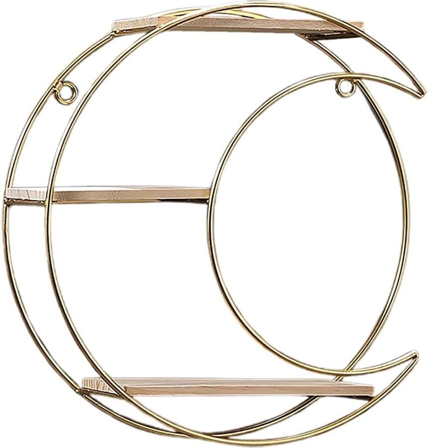 Wandgemonteerd displayrek 3-laags zwevende planken Geen gaten nodig Ronde decoratieve wandplank Perfect voor verzamelobjecten beeldjes mokken vetplanten