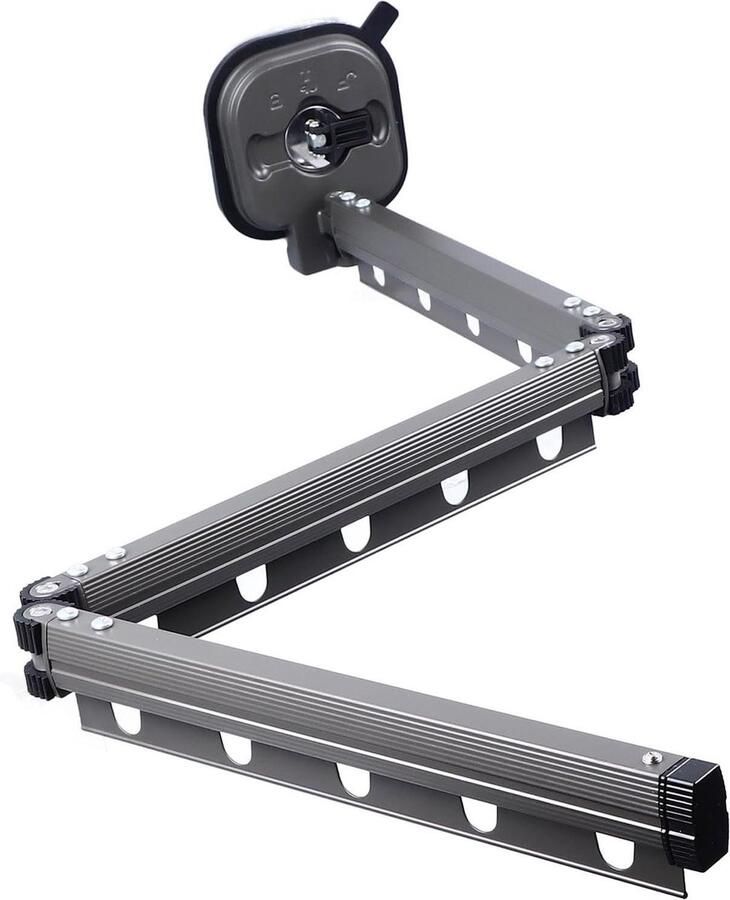 Wandgemonteerd Droogrek voor Kleding Ruimtebesparend Wasgoedrek Intrekbare Droger Inklapbaar voor Wasgoed op Balkon Grijs Opvouwbare kledingrek