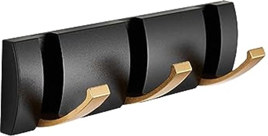 Wandgemonteerde Aluminium Kapstok met Vouwbare Haakjes Ruimtebesparende Hanger voor Handdoeken en Kleding (3 Haken)