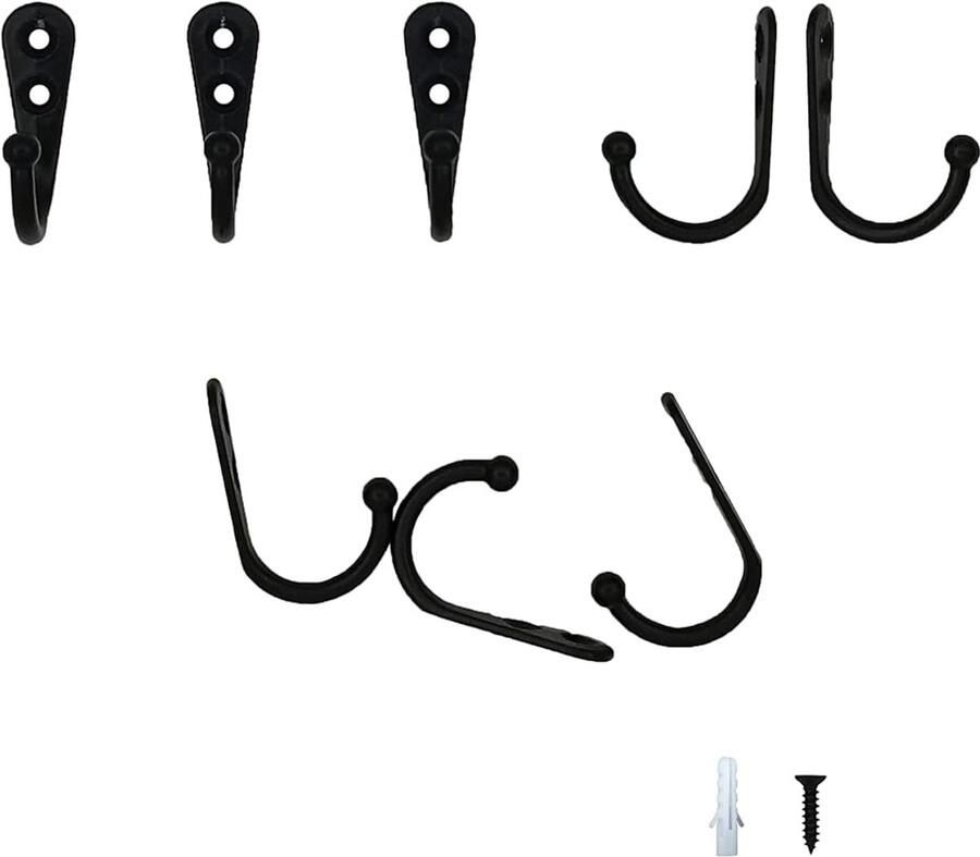 Wandgemonteerde haken zware metalen kapstok haken set van 10