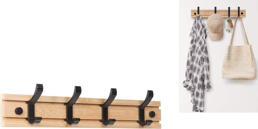 Wandgemonteerde kapstokken met haken hangende houder handdoekenrek Met 4 uitschuifbare metalen haken Handdoekhaakjes