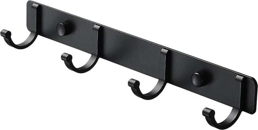 Wandgemonteerde kapstokken met haken Spotcact hangende houder handdoekenrek modern zwart voor kleding entree badkamer slaapkamer 1083 x 150 (4 haken zwart) kapstok hangend met plank - Foto 2