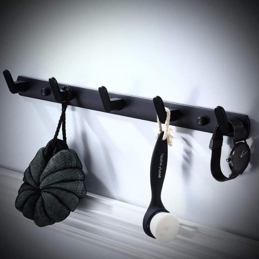 Wandgemonteerde kapstokken muurhangershaken jassen hoeden Handdoek Badsponszakken nodig 13.78 * 1.77 * 1.3in Kapstok