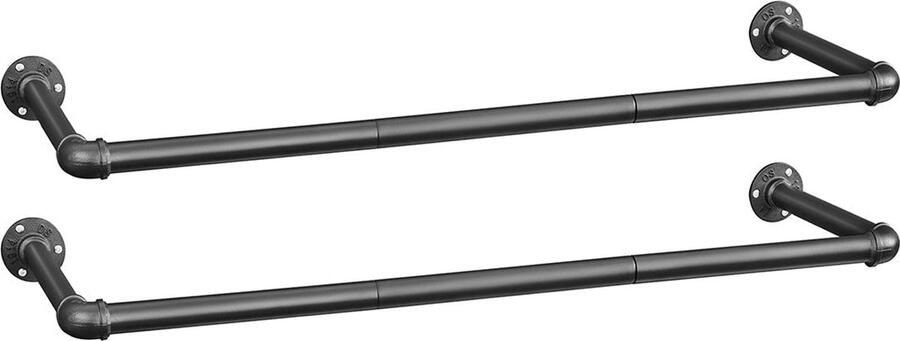 Rootz Living Rootz Wandgemonteerde Kledingrails Kapstokken Kledinghangers Stalen constructie Eenvoudige installatie 92 cm x 30 cm x 7 5 cm