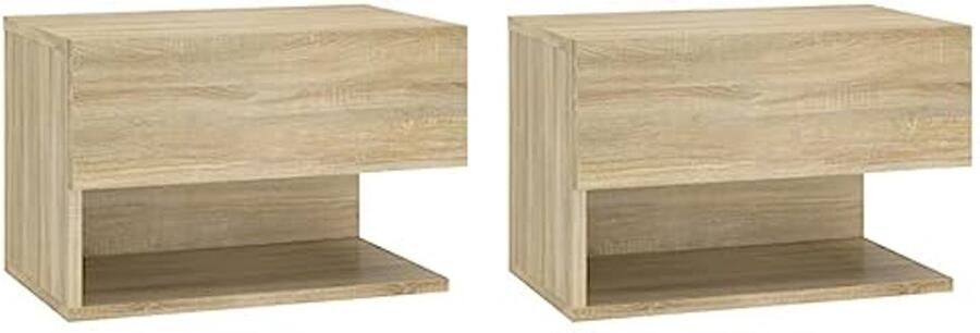 Wandgemonteerde Nachtkastjes 2 Stuks in Sonoma Eiken