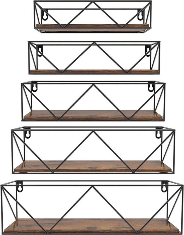 Wandgemonteerde planken drijvende wandplanken voor keuken kantoor badkamer set van 5