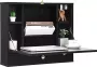 LUXGOODS Wandgemonteerde tafel opvouwbaar laptopbureau multifunctionele kast met opbergvak en -lade wand ophangende schrijftafel compacte houten laptoptafel zwevende wandbureau computerbureau voor thuiskantoor (Zwart) - Thumbnail 2