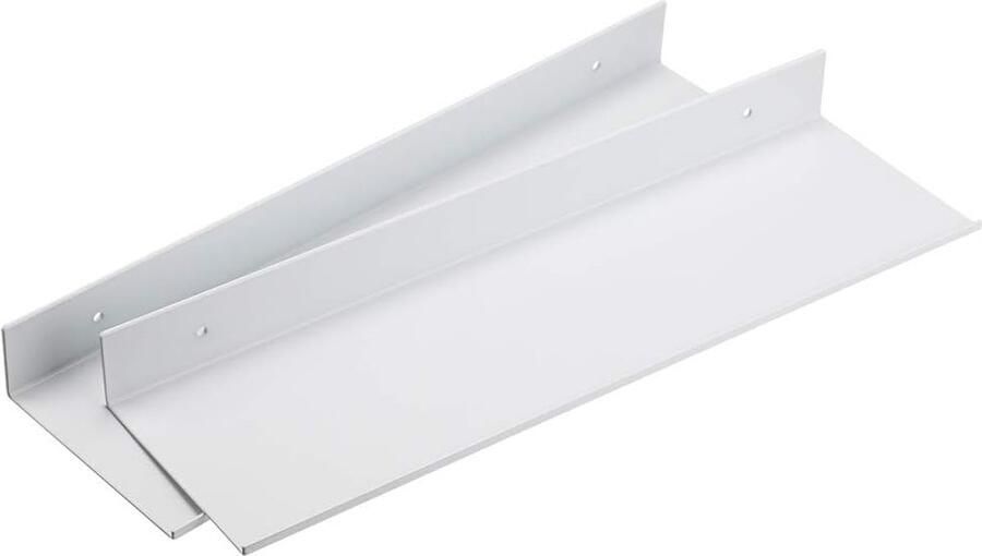 Wandgemonteerde zwevende planken Aluminium wandplank Badkamer Organisator Planken Home Decor Plank voor Woonkamer Kantoor Slaapkamer Badkamer Keuken (40cm Wit) 2