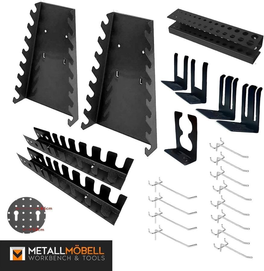 Wandgereedschapsorganizer geperforeerde panelen veelzijdig 22 stuks