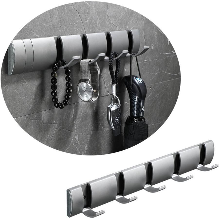 Wandhaak kapstok wandkapstok wandhaakjes zelfklevend kapstok hangend kapstokken kapstok haken kleerhangers kledinghangers- kapstok muur onzichtbare haak opvouwbare kapstokhaak kapstokken kleerhangers met 5 uitschuifbare haken