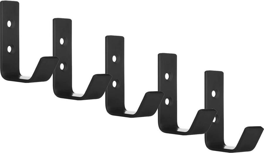 Wandhaak Roestvrij Staal 5 Stuks Kapstokhaak 60x20x45 mm Zwart
