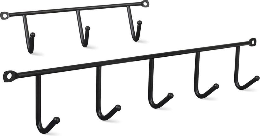 Kapstok Hangend Set Van 2 In Zwart Wandhanger Optimale Ondersteuning Voor Keuken Badkamer En Garage